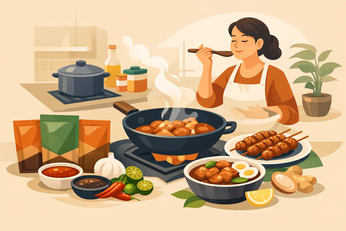 Cooking with Mama Sitas mixes at home