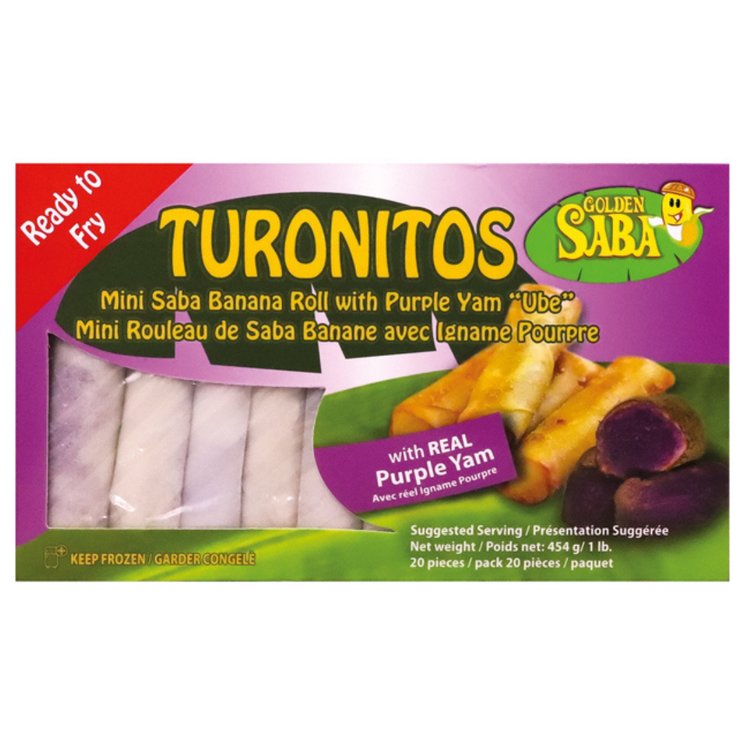 Turonitos mini saba banana roll with ube