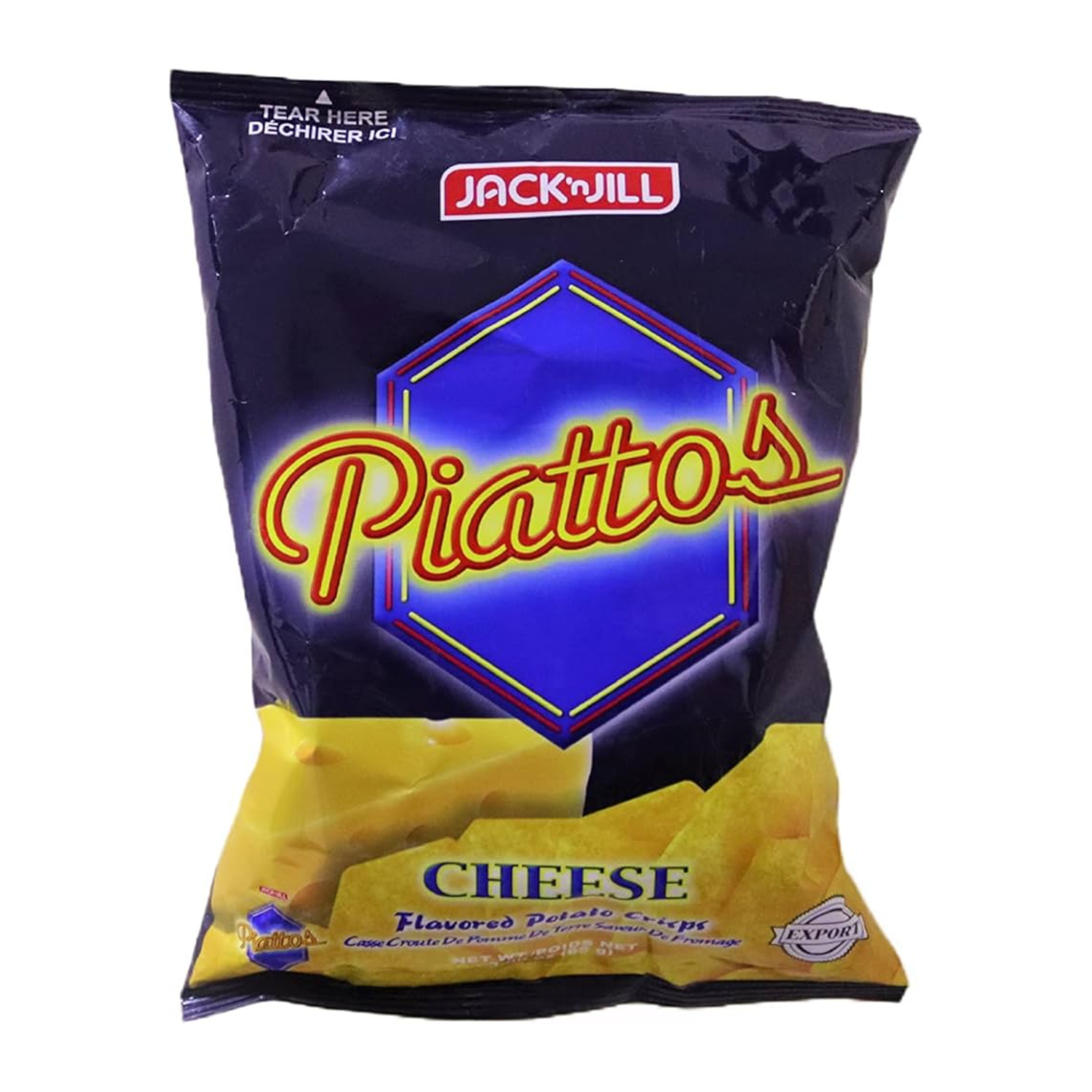 Jack 'n Jill Piattos Cheese 85g | Original Hexagon Potato Crisps