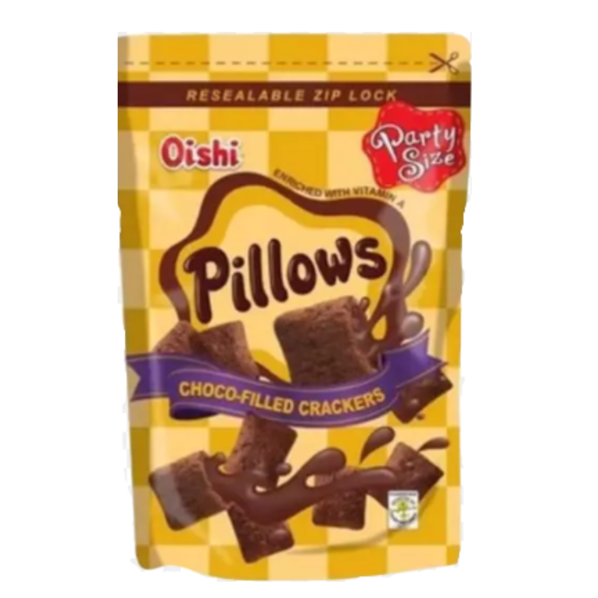 Oishi Pillows Chocolate Filled Crackers